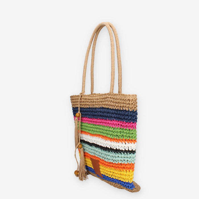 Vivienne D VBB289.MULTI Borsa a spalla in paglia multicolore