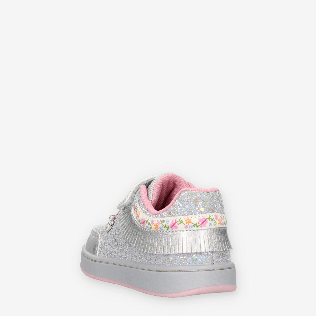 LKAA8090-GR86 Lelli Kelly Frangetta Mix Sneakers grigio chiaro e rosa con glitter