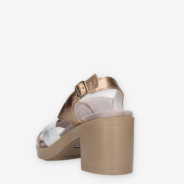 Igi&Co 1171255-ARGENTO/PLATINO Sandali argento e platino da donna con zeppa