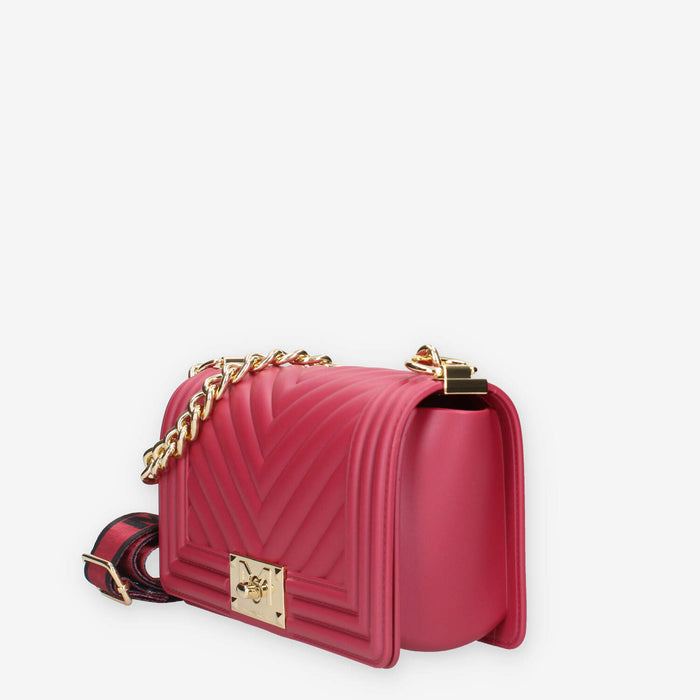 FLAT S_24-CHERRY / GOLD Marc Ellis Borsa a tracolla cherry e oro