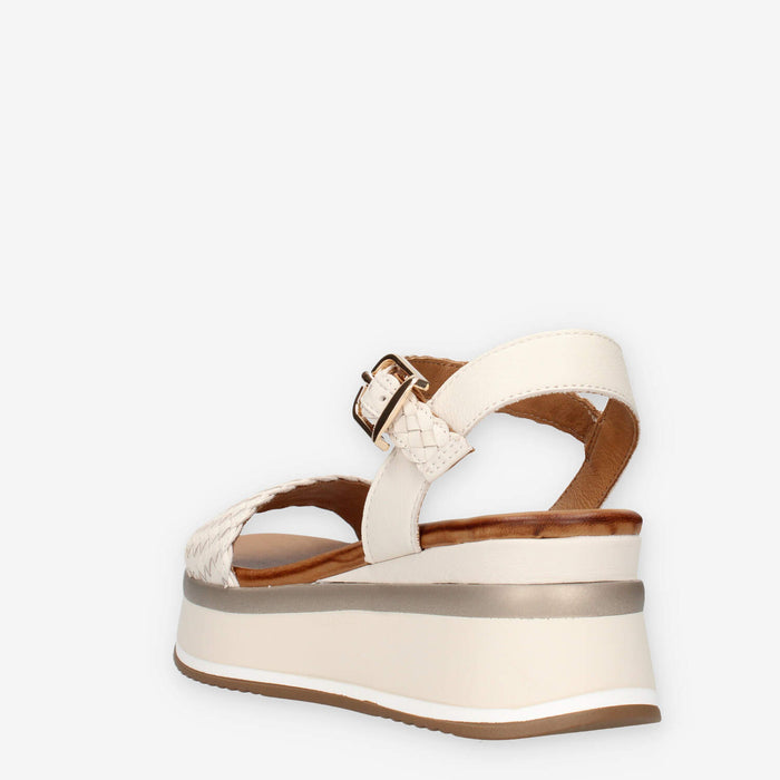 Inuovo A98021-CREMA Sandali crema con zeppetta