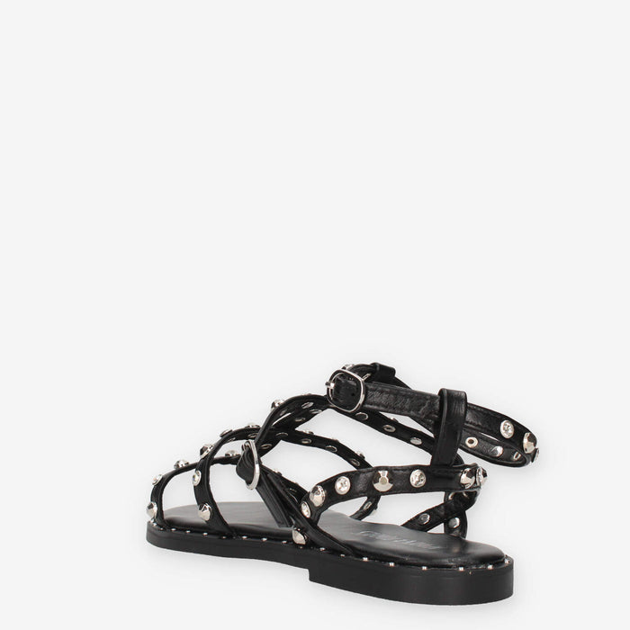 Marina Torres J41201-80-BLACK Sandali neri con borchie