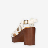 Talea 215-CRUST-BIANCO Sandali bianchi da donna con tacco