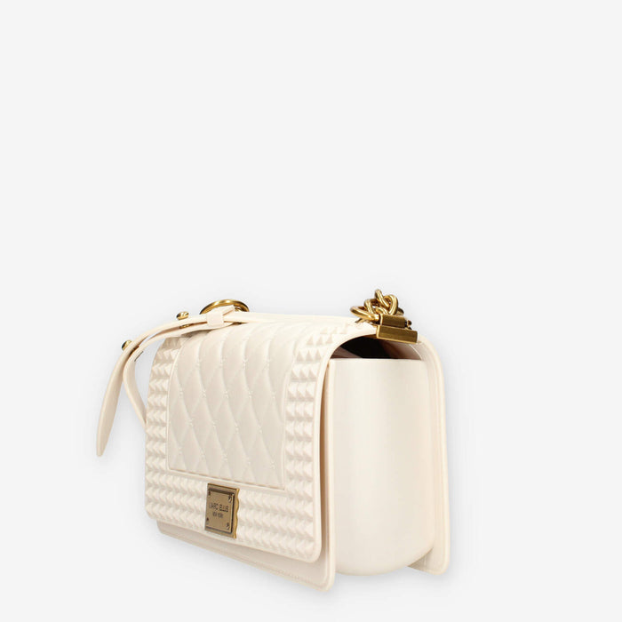 FLAT PENKA S-WHITECAP / LIGHT OTTONE Marc Ellis  Borsa a tracolla avorio e ottone