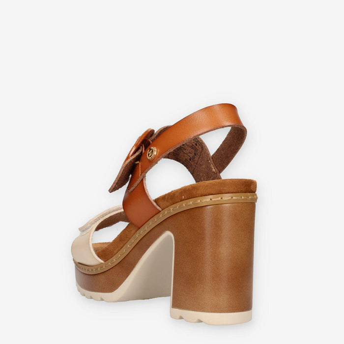Xti Tentations 144088-CAMEL Sandali camel e beige da donna con tacco