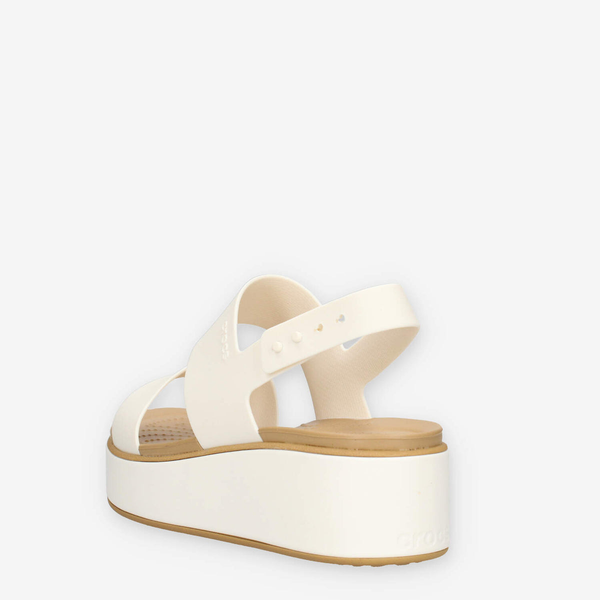 Crocs CR.211802-CHAT Brooklyn Matte Wrap Low Wdge Sandali bianchi da donna