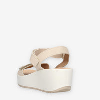 Igi&Co 1161622-PANNA Sandali beige da donna con zeppa