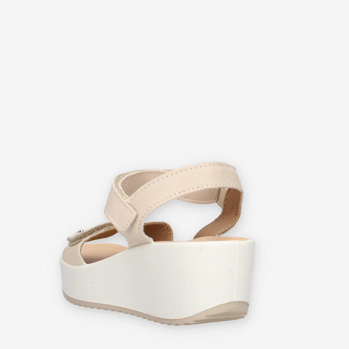 Igi&Co 1161622-PANNA Sandali beige da donna con zeppa