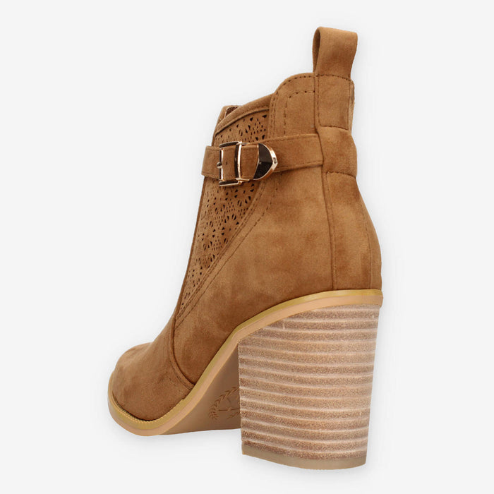 Xti Tentations 143883-CAMEL Stivaletti camel col tacco