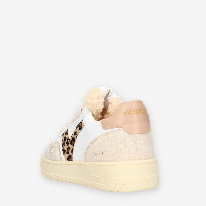 Victoria 1257124-CAMEL Sneakers bianche e camel da donna