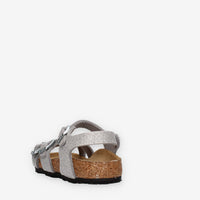 Birkenstock 1030536 Kumba Kids Sandali argento glitterati da bimba (calzata stretta)