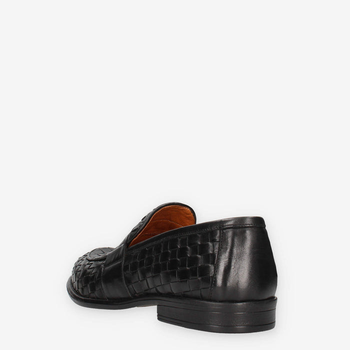 Exton 9971-INTEC-NERO Mocassini neri da uomo