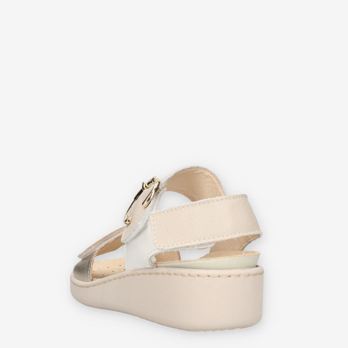 Enval Soft 1278322-PLATINO/BIANCO Sandali platino da donna con zeppetta