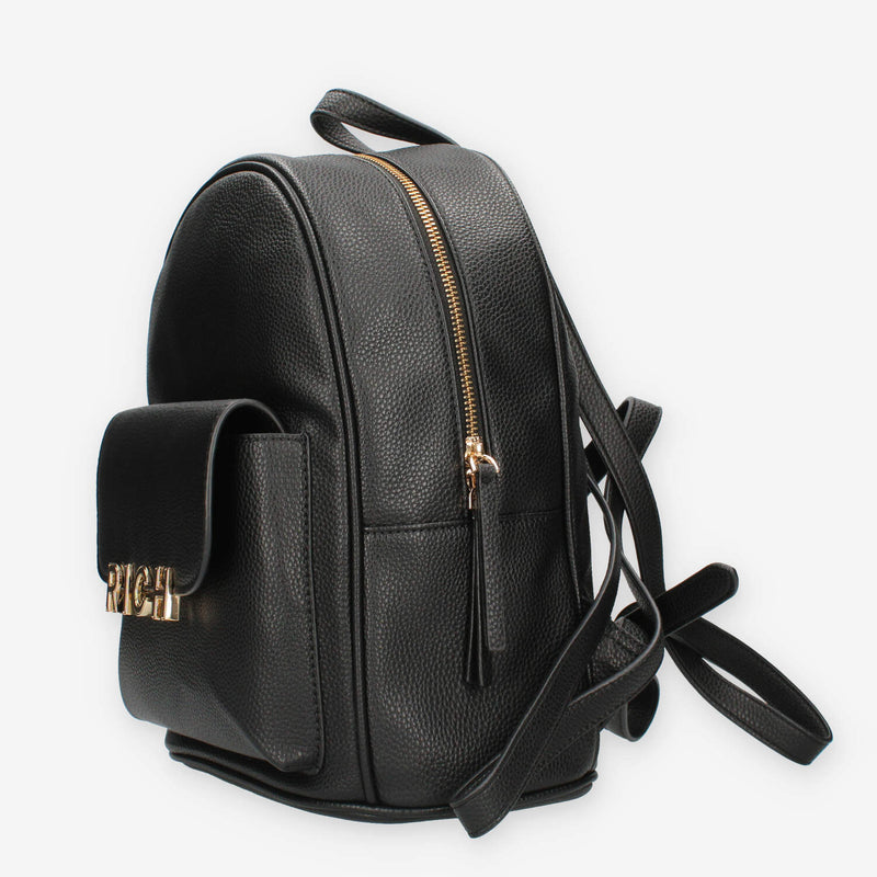 John Richmond RWA24086ZA9L-BLACK-GOLD Zaino nero e oro