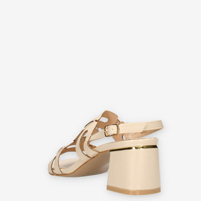 Marina Torres WH6871-BEIGE Sandali beige con applicazioni metalliche