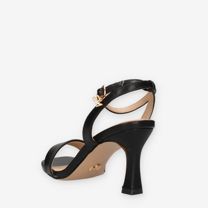 Miabelle MB-146-LIZ-NERO Sandali neri con tacco