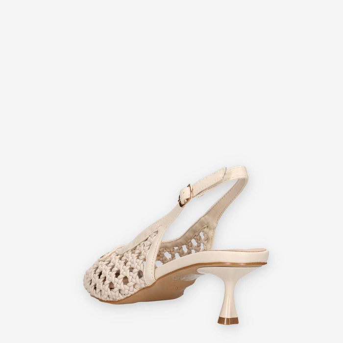 Ferre F-973-BEIGE Decolletè beige traforate aperte dietro