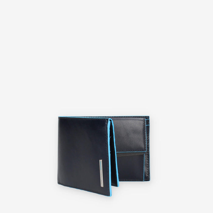 Piquadro Portafogli blu da uomo con porta documenti e portamonete