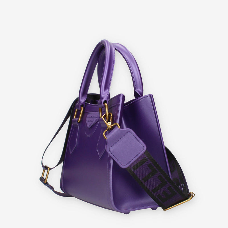 Marc Ellis FLAT WOOD S_24-VIOLET INDIGO / LIGHT OTTONE Borsa a mano viola e ottone