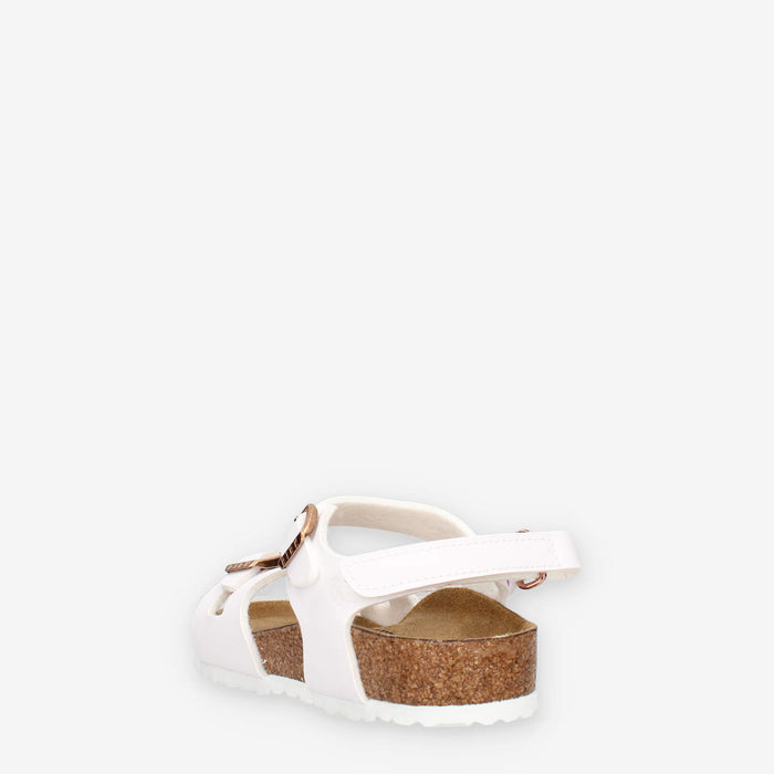 Birkenstock 1029454 Rio HL Kids Sandali bianchi da bimba (calzata stretta)