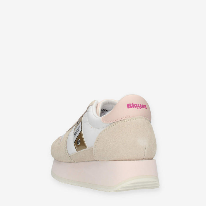Blauer Kid Sneakers bianche beige e rosa