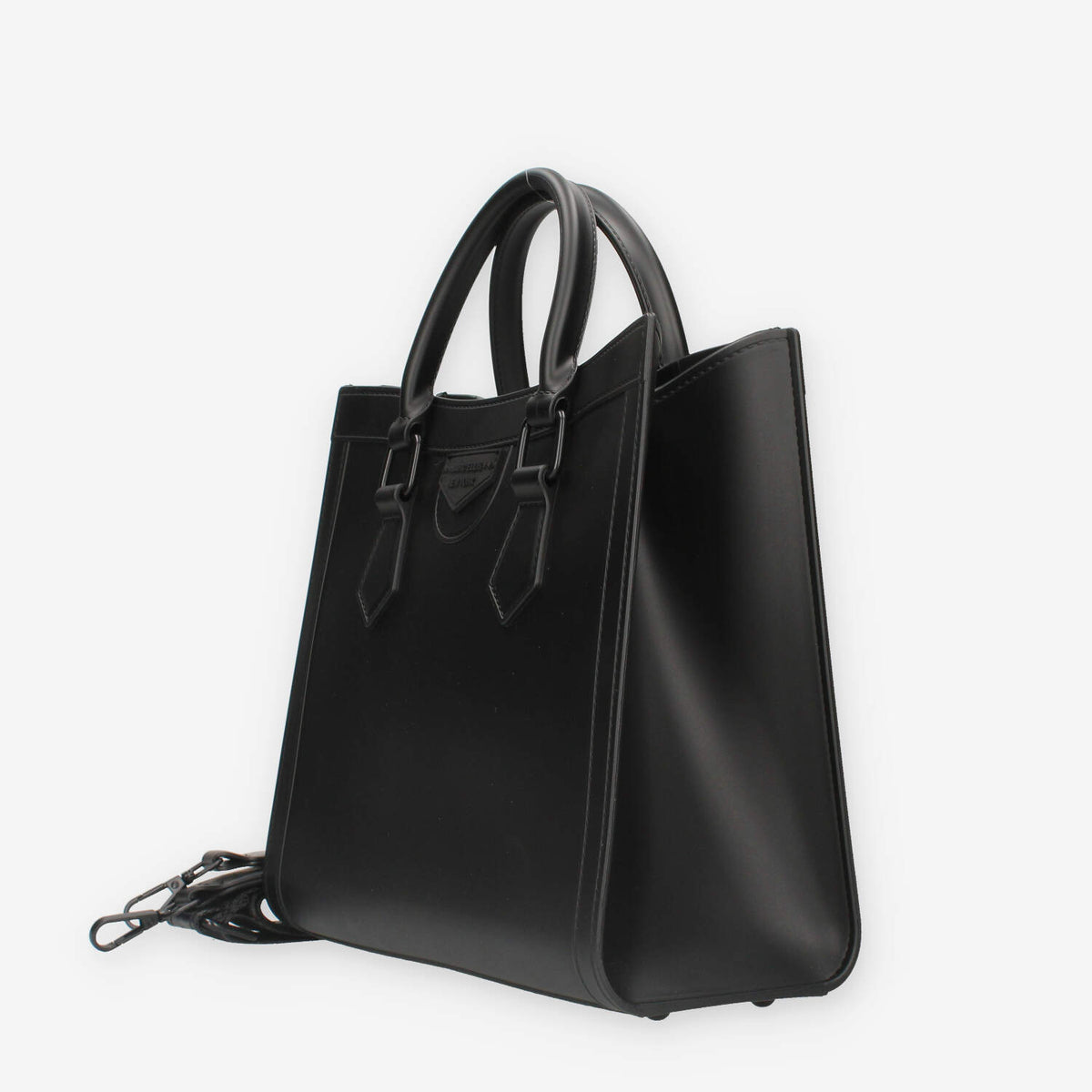 FLAT WOOD M_24-BLACK / BLACK Marc Ellis Borsa a mano nera