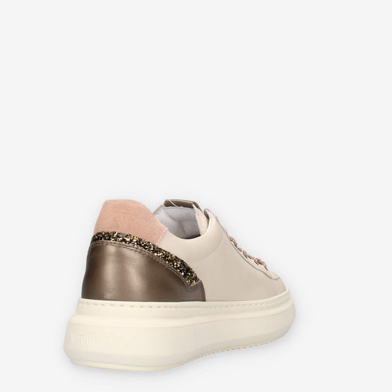 Nero Giardini I514160D-710 Sneakers beige da donna con glitter