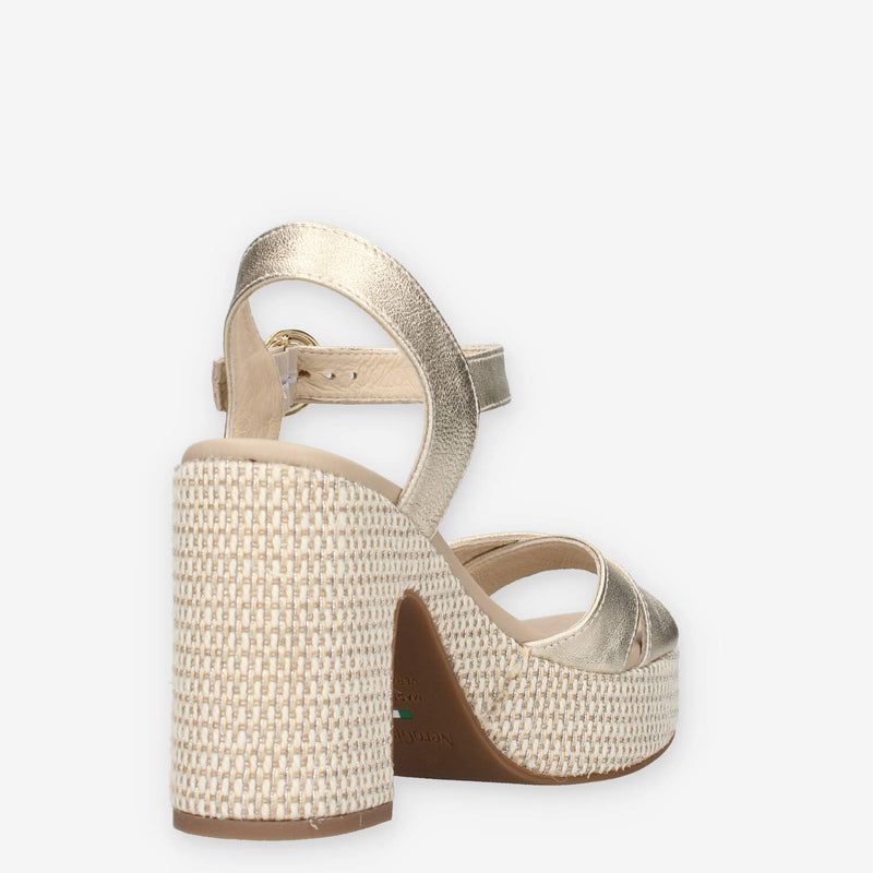 Nero Giardini E513631D-418 Sandali platino da donna con tacco
