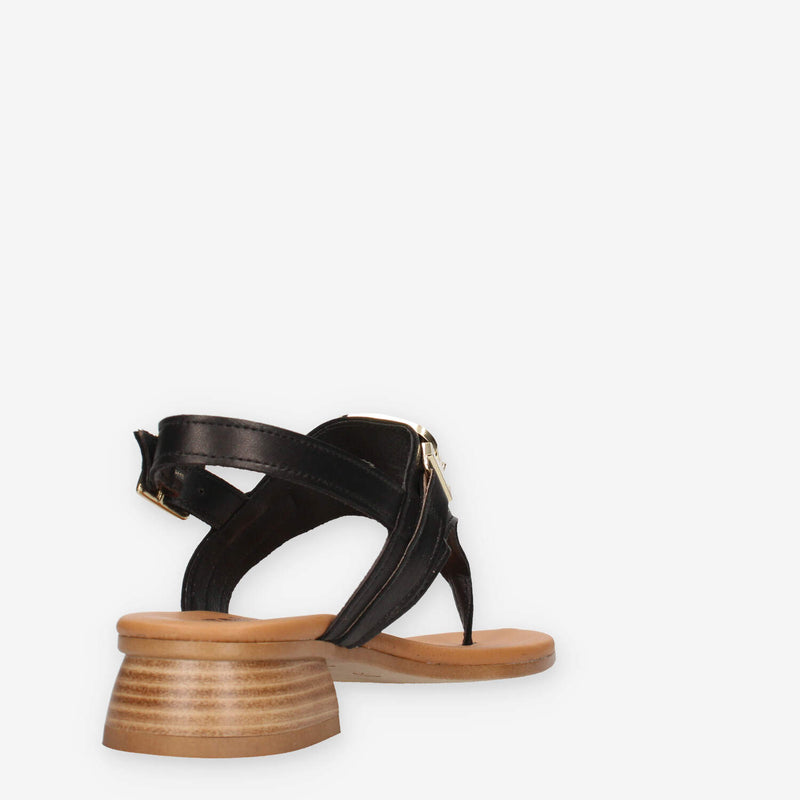 Talea 2082-CRUST-NERO Sandali infradito neri da donna