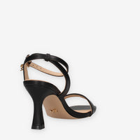 Miabelle MB-146-LIZ-NERO Sandali neri con tacco
