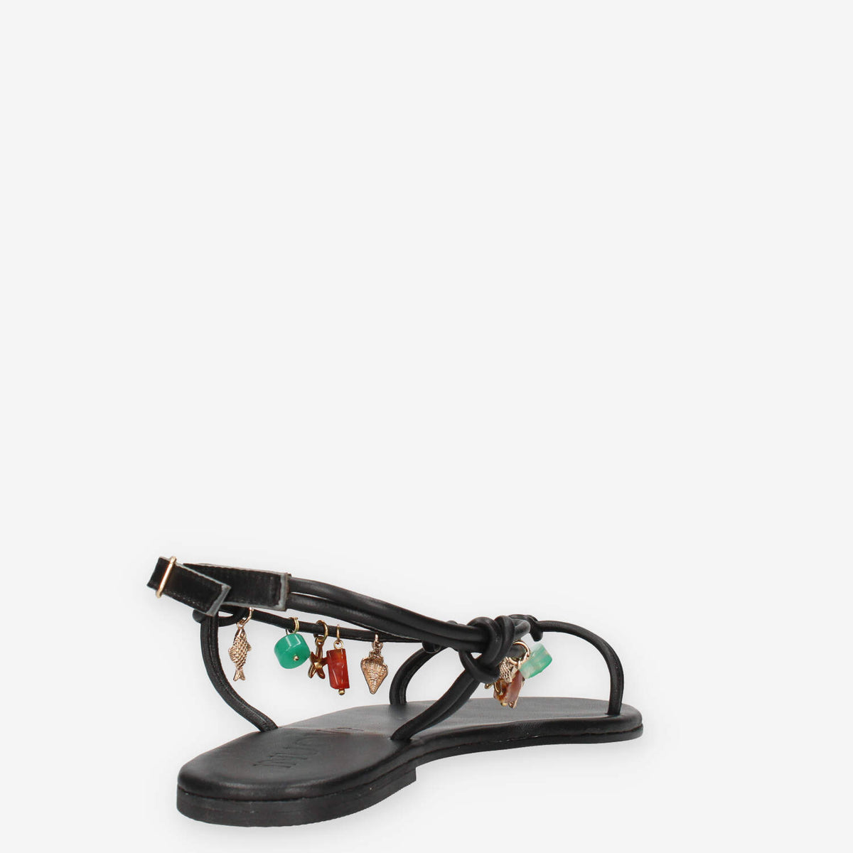 Inuovo H26030-BLACK Infradito neri da donna con applicazioni