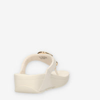 Fit Flop A4T-A99 Lulu Sandali infradito beige in camoscio con pietre effetto marmo