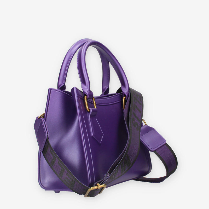 Marc Ellis FLAT WOOD S_24-VIOLET INDIGO / LIGHT OTTONE Borsa a mano viola e ottone