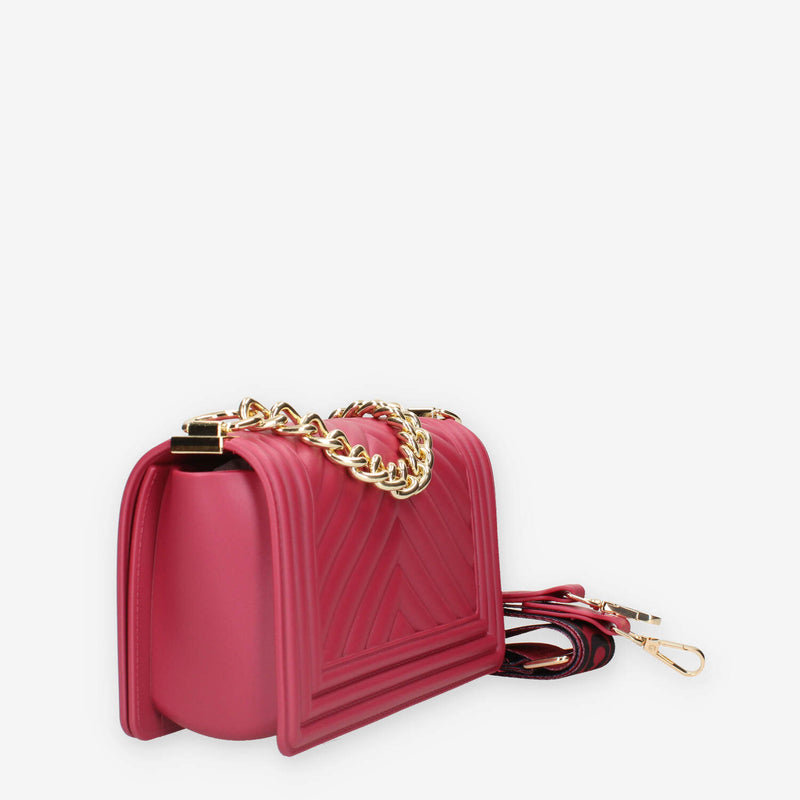 FLAT S_24-CHERRY / GOLD Marc Ellis Borsa a tracolla cherry e oro