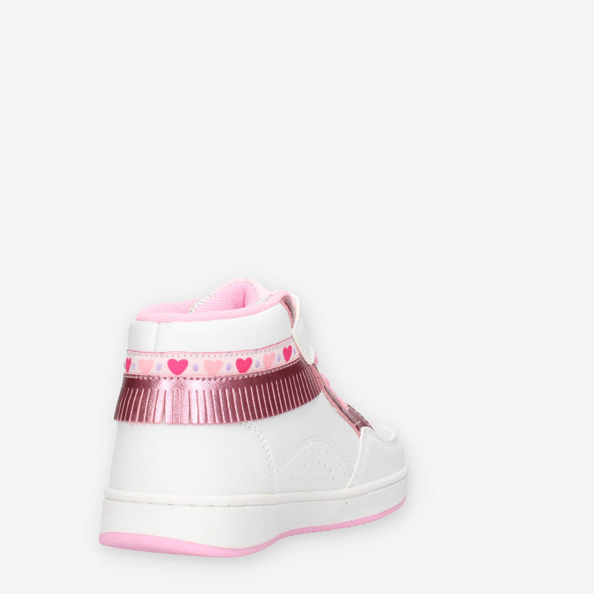 LKAA8096-BIRO Lelli Kelly Frangetta Mix Sneakers alte bianche e rosa