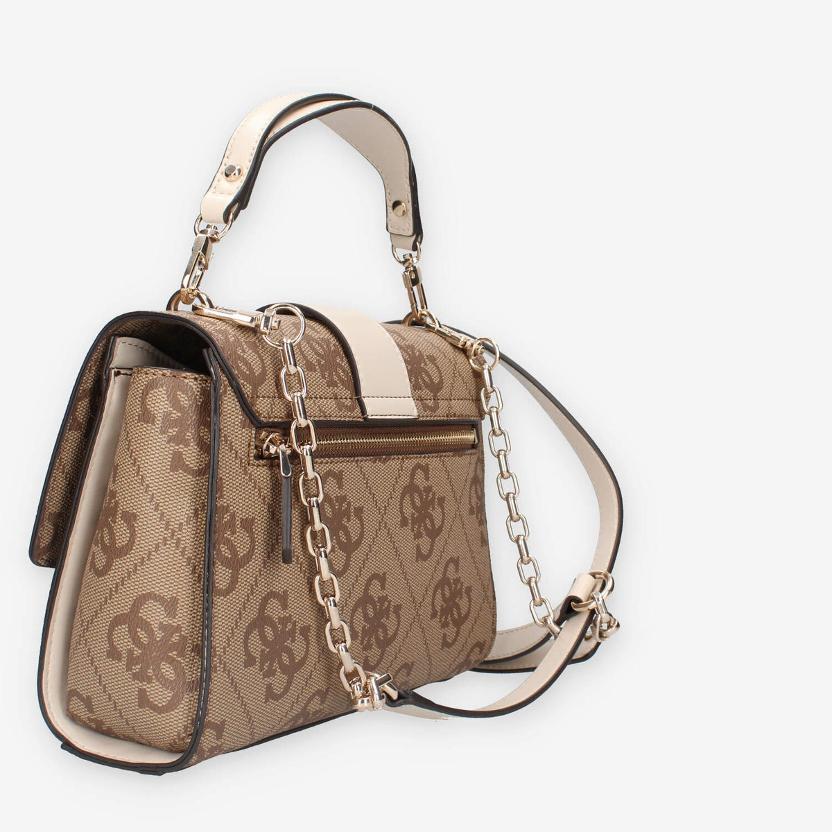 HWOS95-00200-LAN Guess Nolana Borsa a tracolla beige e latte logata