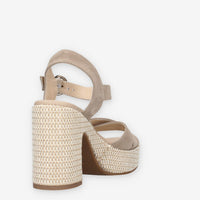 Nero Giardini E513630D-451 Sandali creta da donna con tacco