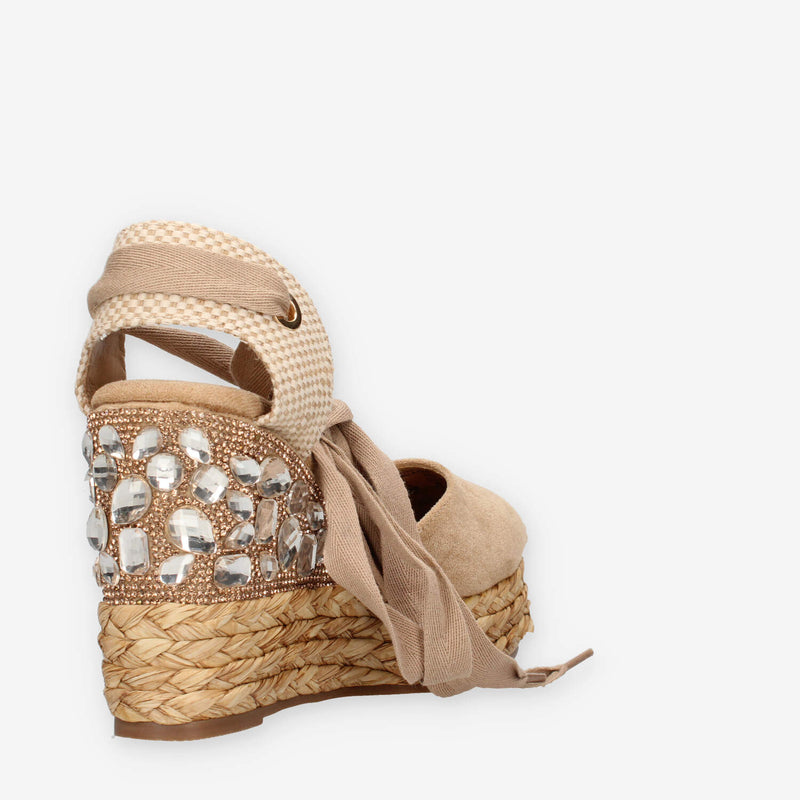 Xti Tentations 143995-BEIGE Espadrillas beige da donna con zeppa