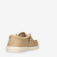 Hey Dude HD.40700-265 Wally Stretch Canvas Slip on beige da uomo