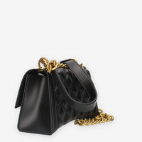 FLAT RHOMBUS S_24-BLACK / LIGHT OTTONE Marc Ellis Borsa a tracolla nera e ottone