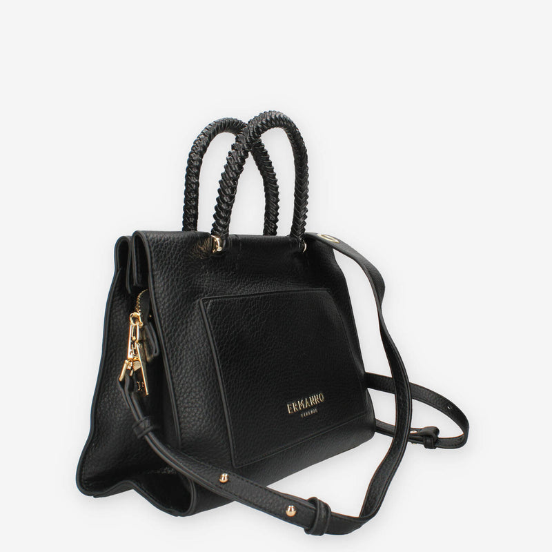 Ermanno Scervino 12401742-BLK Petra Borsa a mano nera a 3 scomparti