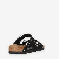 Birkenstock 1031646 Arizona Rivet Border Kids Sandali scalzati neri da bimba (calzata stretta)