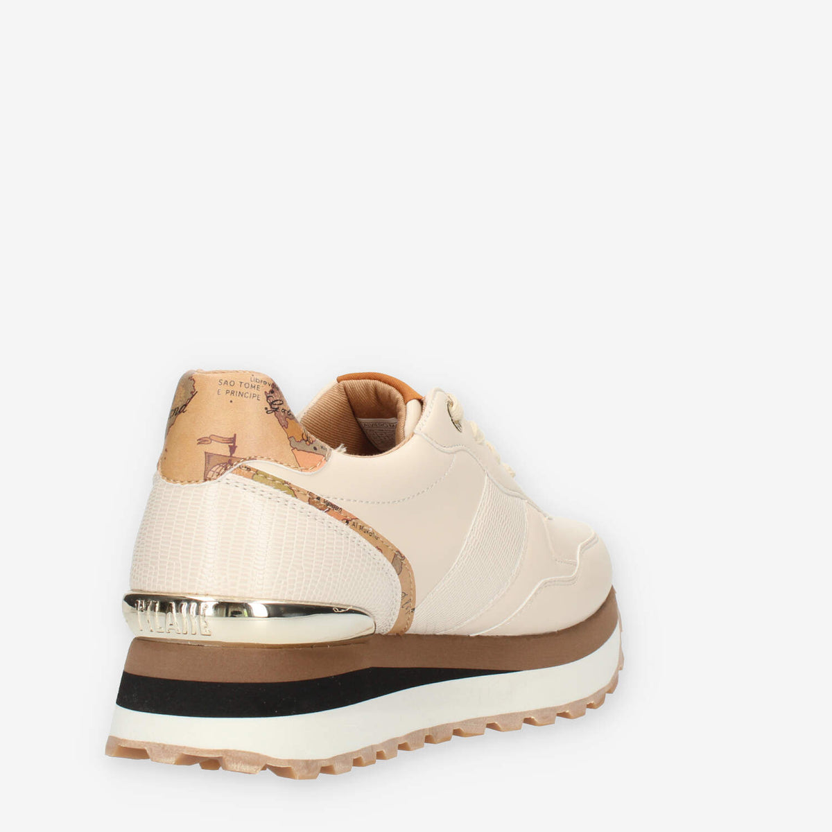 Alviero Martini Prima Classe linea Junior Sneakers latte e Geo beige