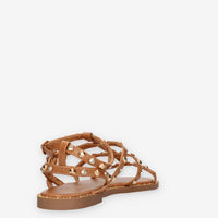 Marina Torres J41201-80-CAMEL Sandali camel con borchie
