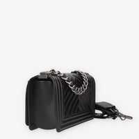 FLAT S_24-BLACK / SATIN CDF Marc Ellis Borsa a tracolla nera e canna di fucile