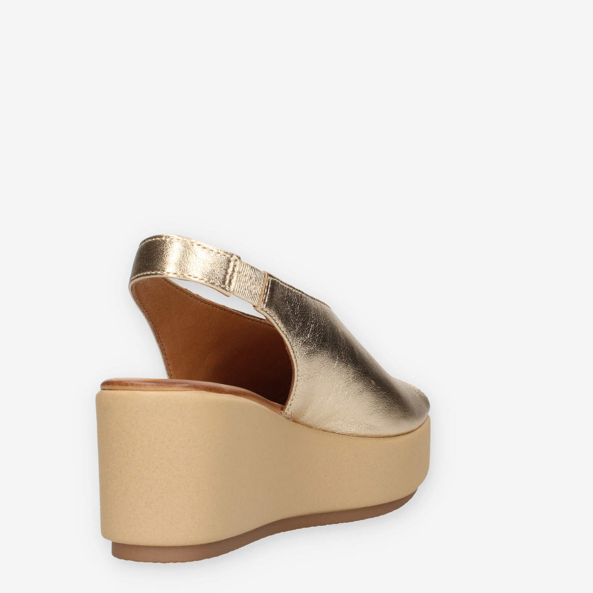 Inuovo 123133-GOLD Sandali oro da donna con la zeppa