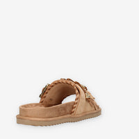 Colors of California HC.BIOW603-CAM Sandali scalzati beige da donna con frange