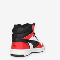 Puma Rebound V6 Mid bianche nere e rosse