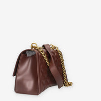 FLAT RHOMBUS M_24-CHOCOLATE / LIGHT OTTONE Marc Ellis Borsa a tracolla cioccolato e ottone