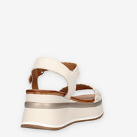 Inuovo A98021-CREMA Sandali crema con zeppetta